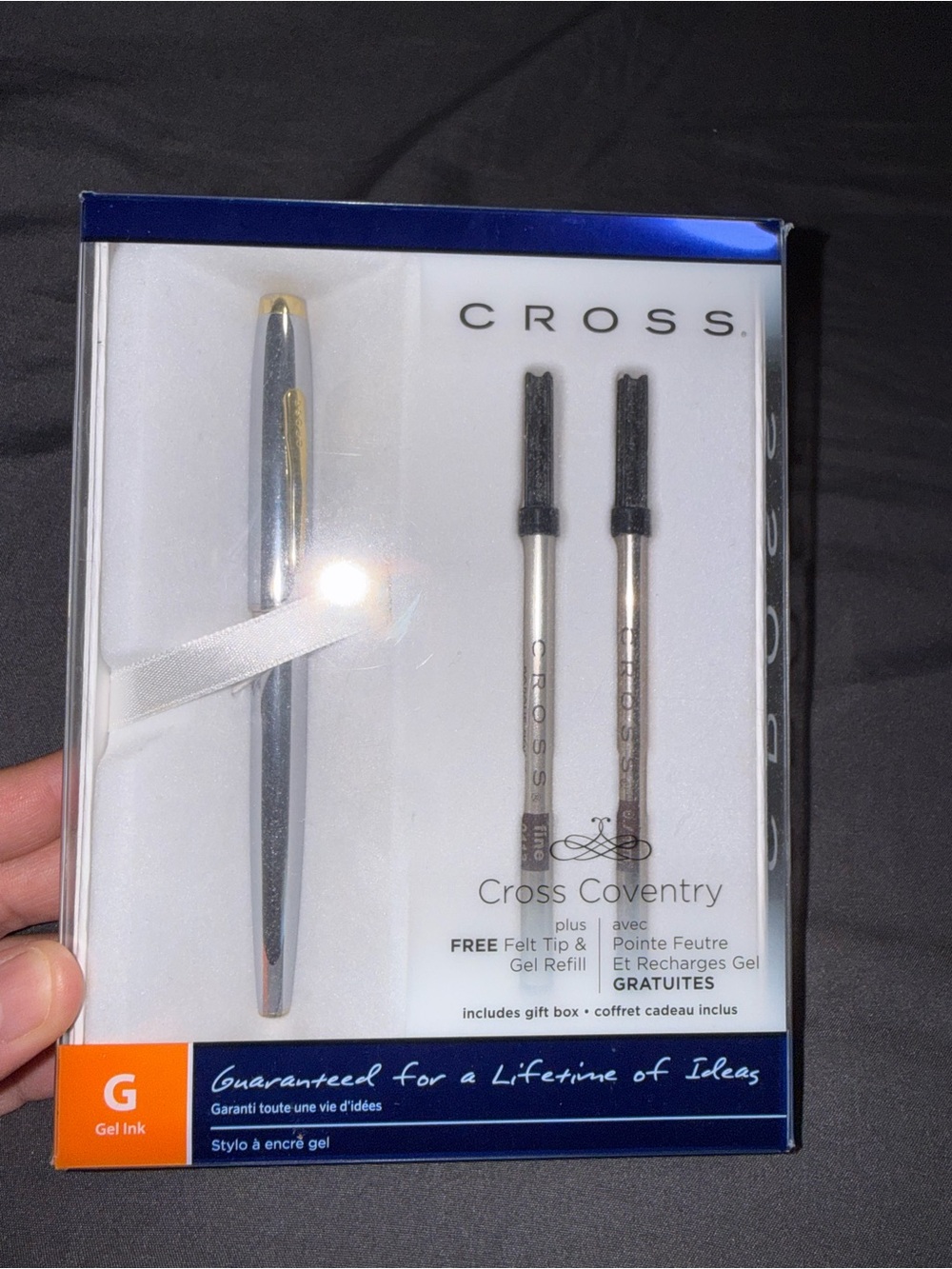 Cross Coventry Ballpoint Pen Gift Set in Silver with Gold Trim